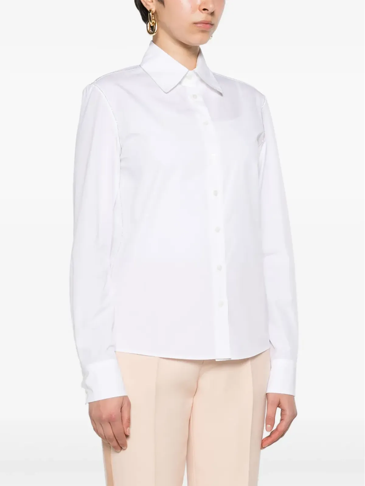 Fabiana Filippi ビーズ付きポプリンシャツ - 画像3