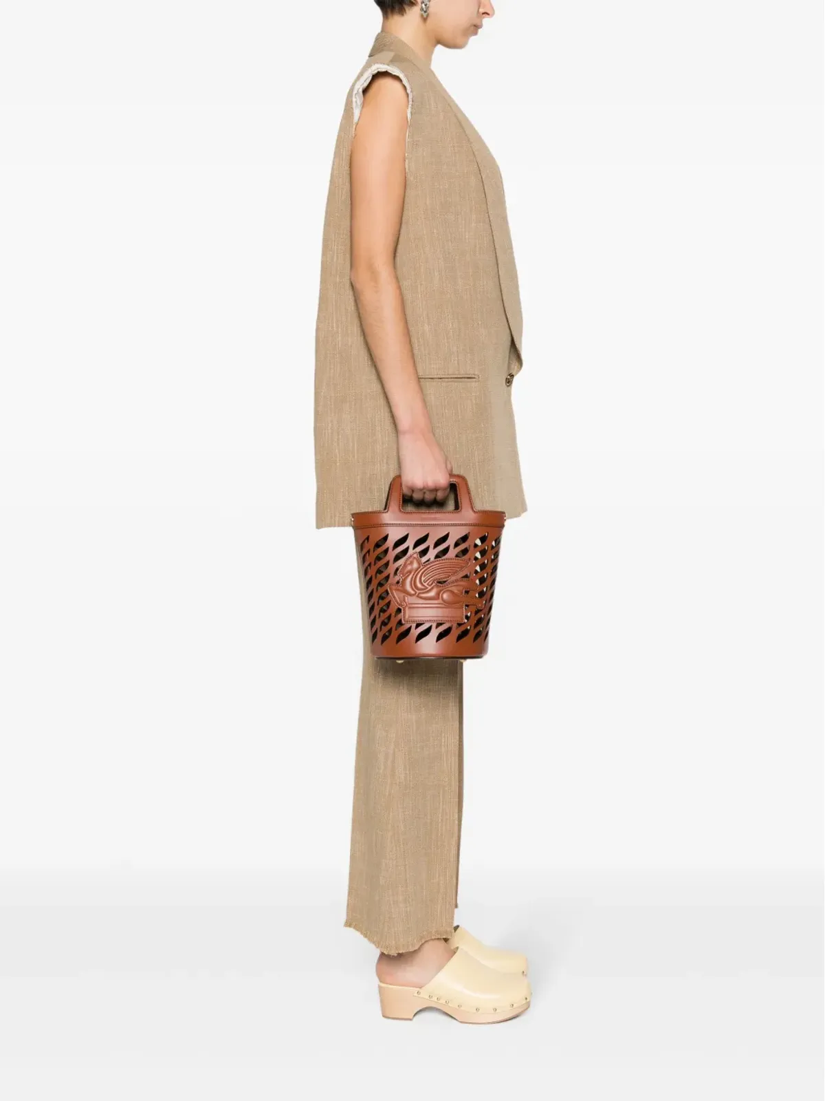 ETRO Coffa レザー トートバッグ - ブラウン - 画像2