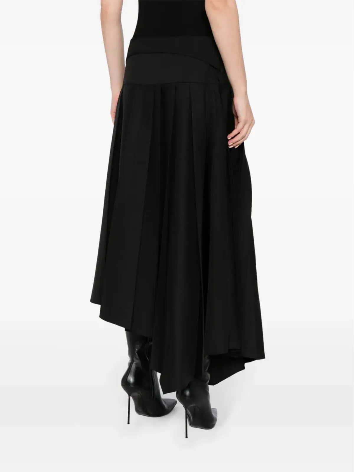 Off-White ベルテッド プリーツ ミディスカート - 画像4