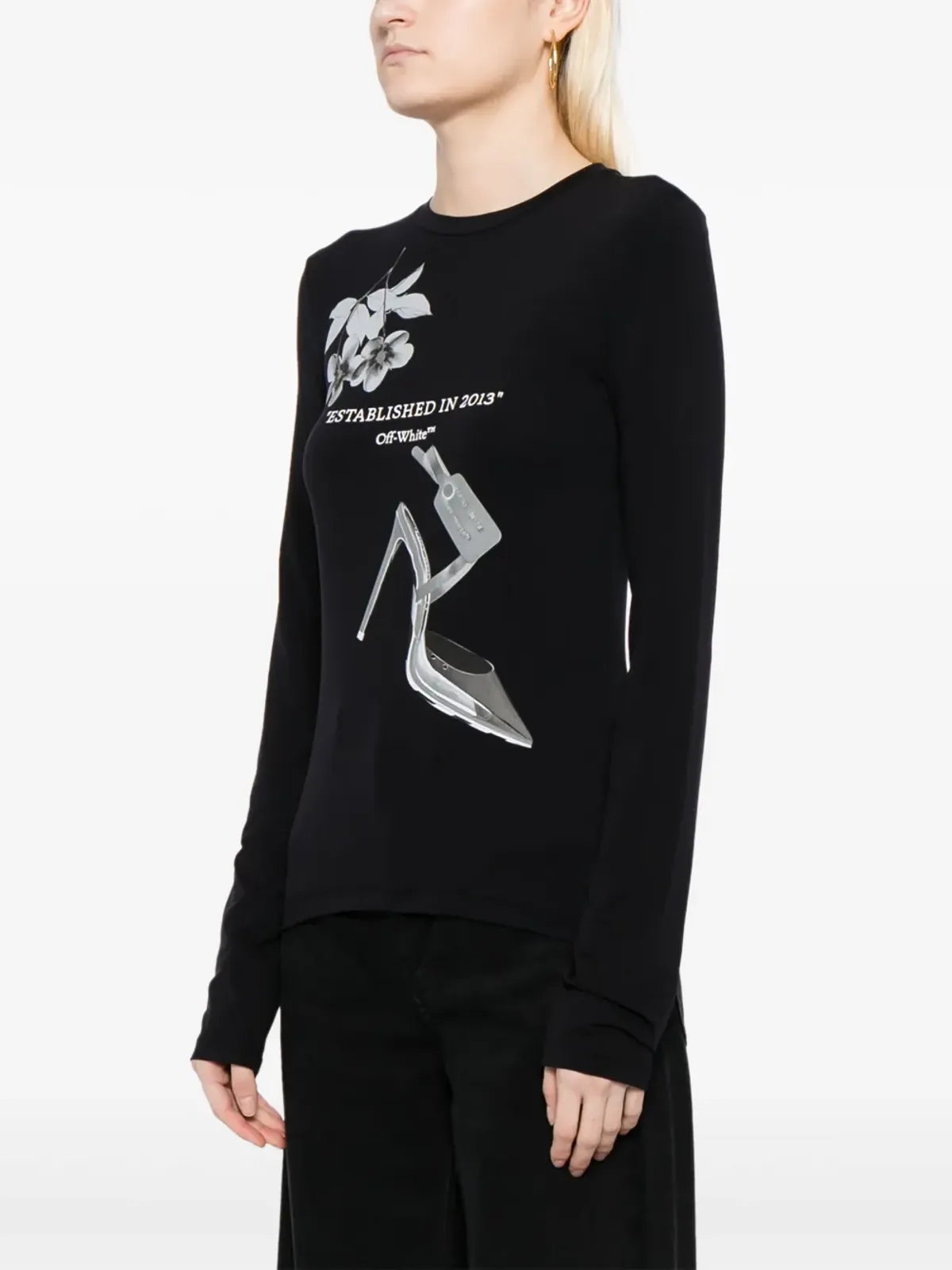 Off-White X-Rayプリント長袖Tシャツ ブラック - 画像3