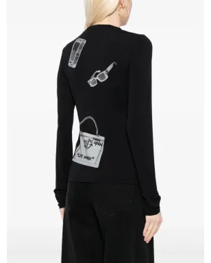 Off-White X-Rayプリント長袖Tシャツ ブラック - サムネイル4