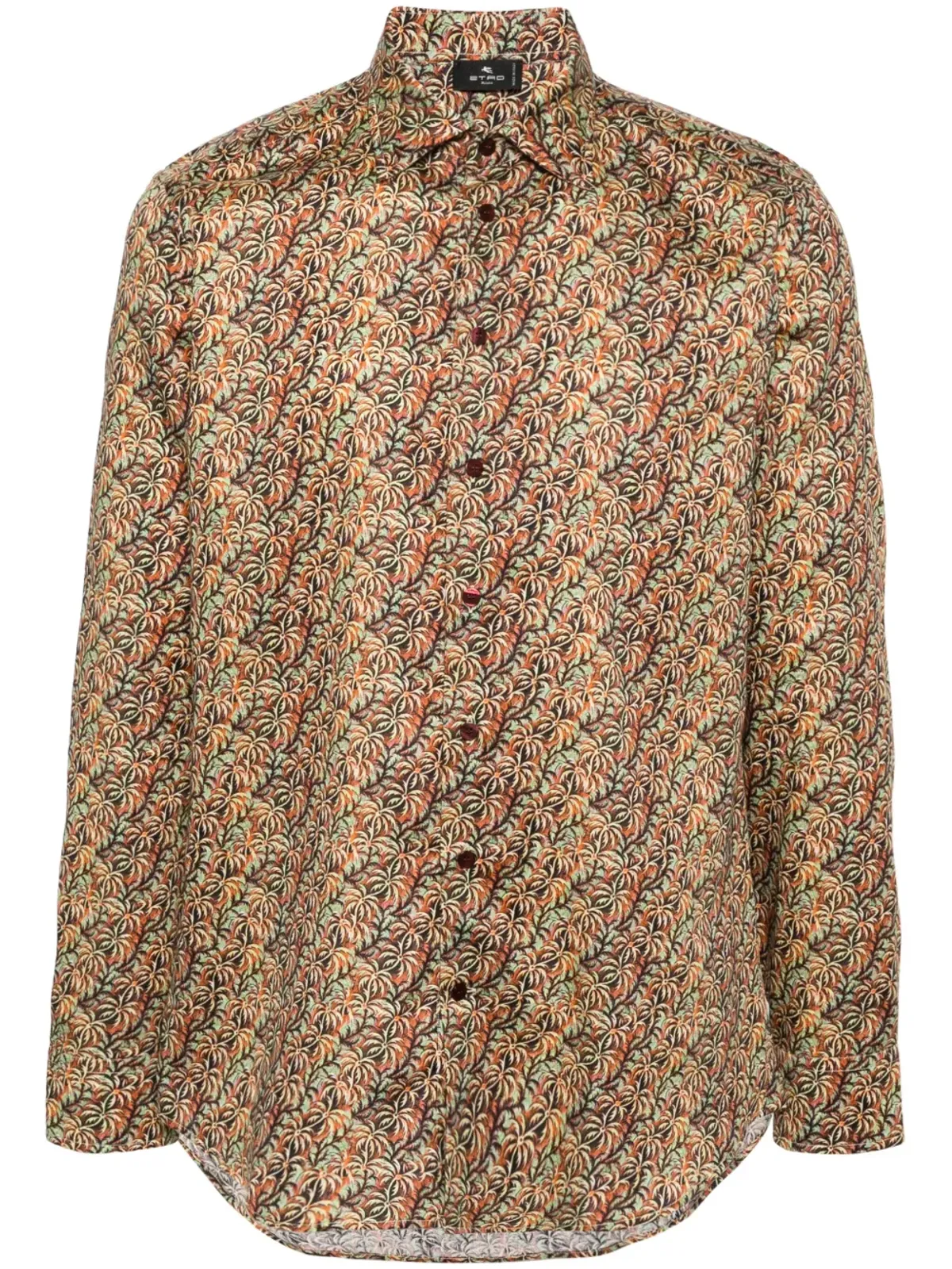 ETRO パームツリー柄コットンシャツ - オレンジ - 画像1