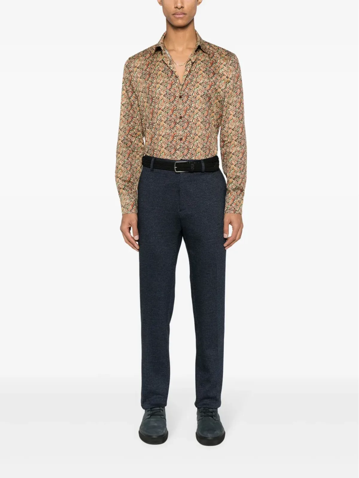ETRO パームツリー柄コットンシャツ - オレンジ - 画像2