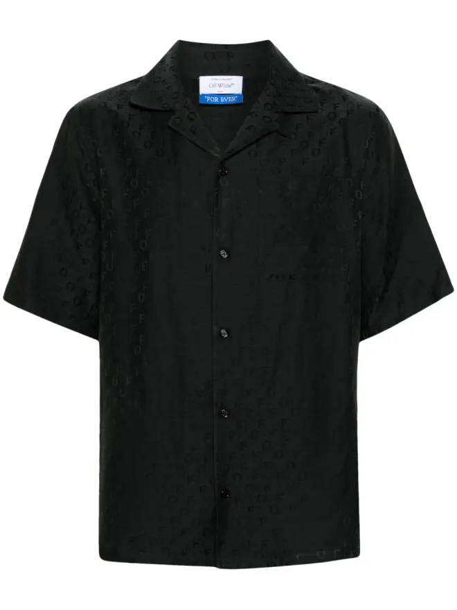 OFF-WHITE Off-White モノグラムジャカード シャツ ブラックの商品画像