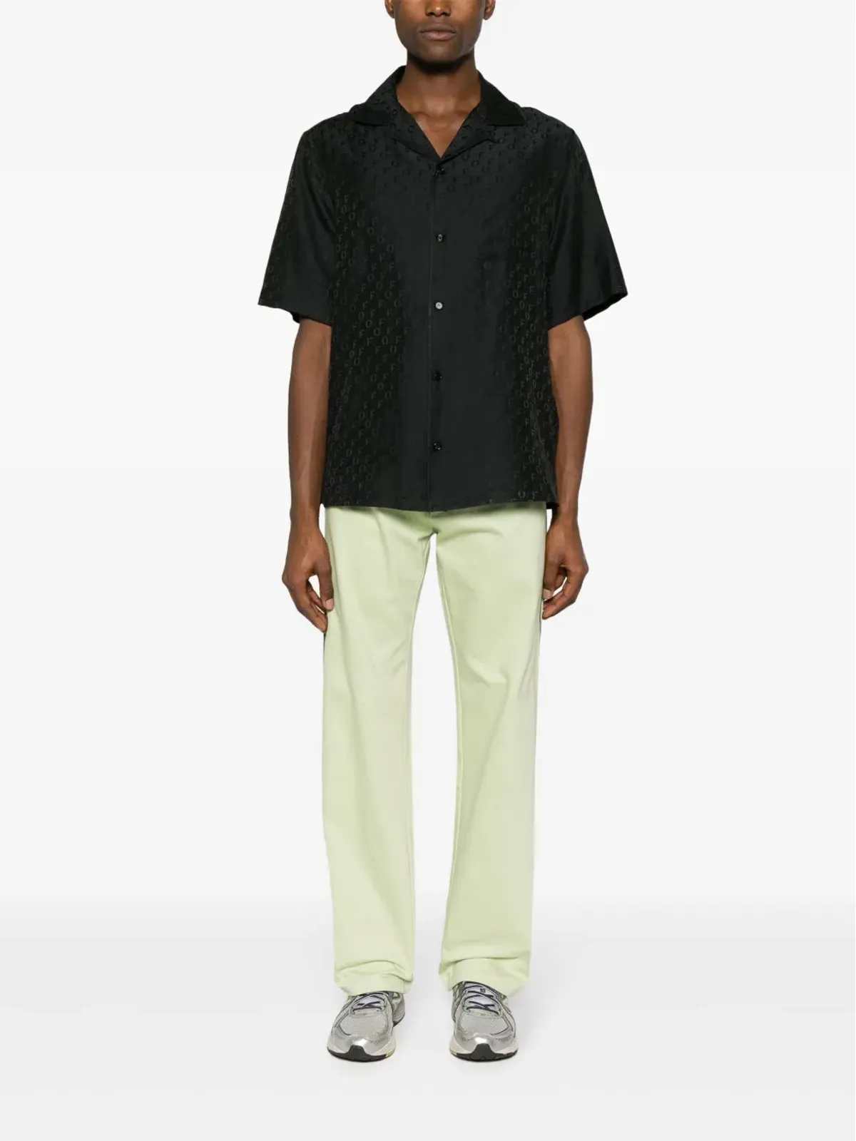 Off-White モノグラムジャカード シャツ ブラック - 画像2