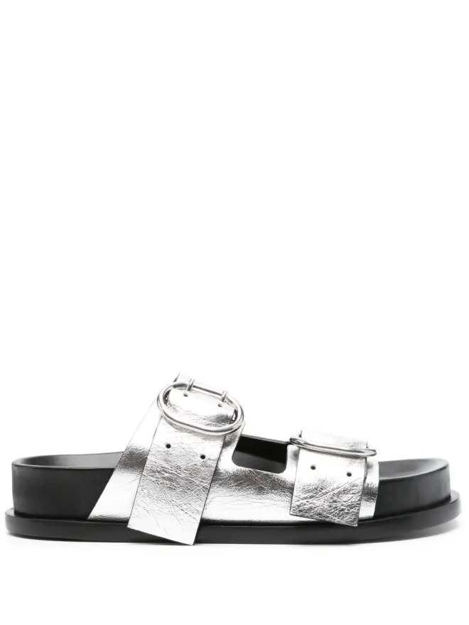 Jil Sander Jil Sander ダブルバックル レザーサンダル - シルバーの商品画像