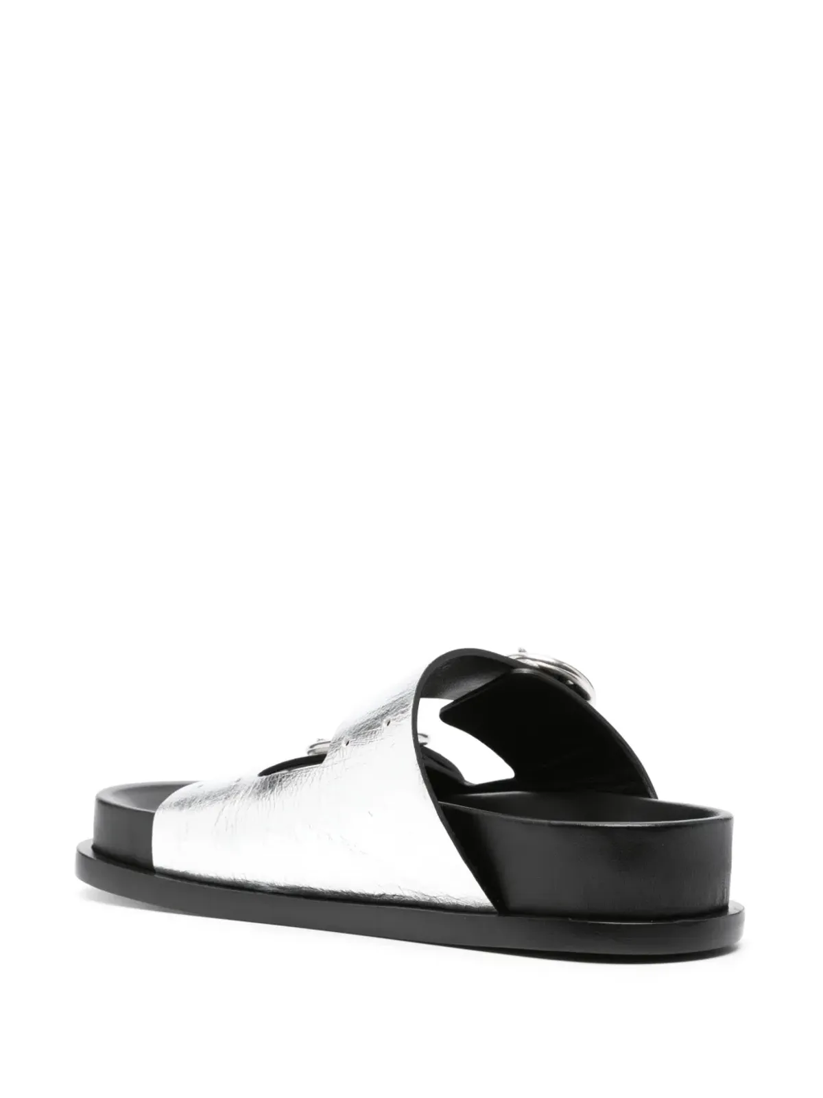 Jil Sander ダブルバックル レザーサンダル - シルバー - 画像3