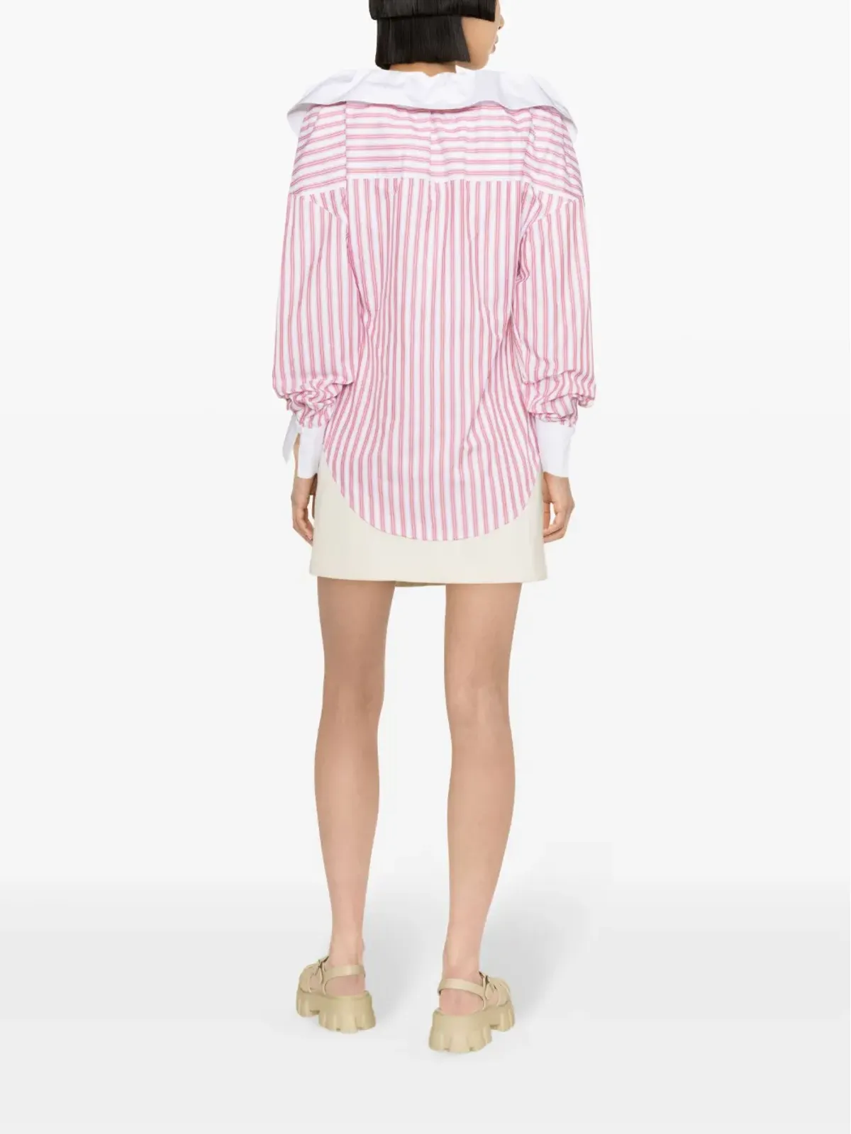 Viktor & Rolf クチュール オフショルダーシャツ レッド - 画像4