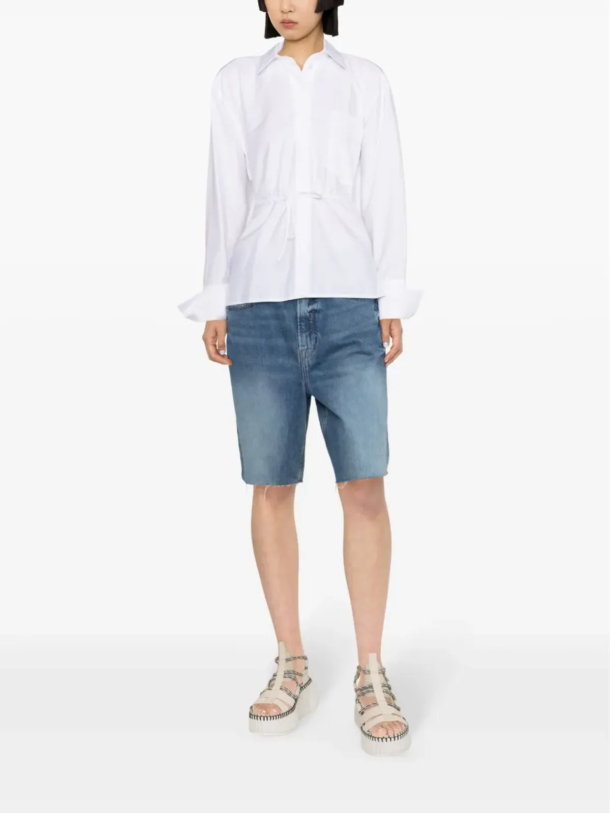 Viktor & Rolf Volant open back tied shirt - White - 画像3