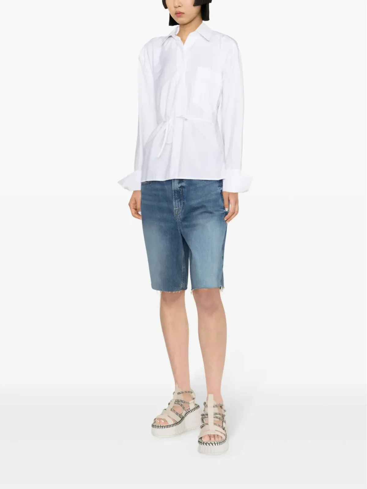 Viktor & Rolf Volant open back tied shirt - White - 画像4