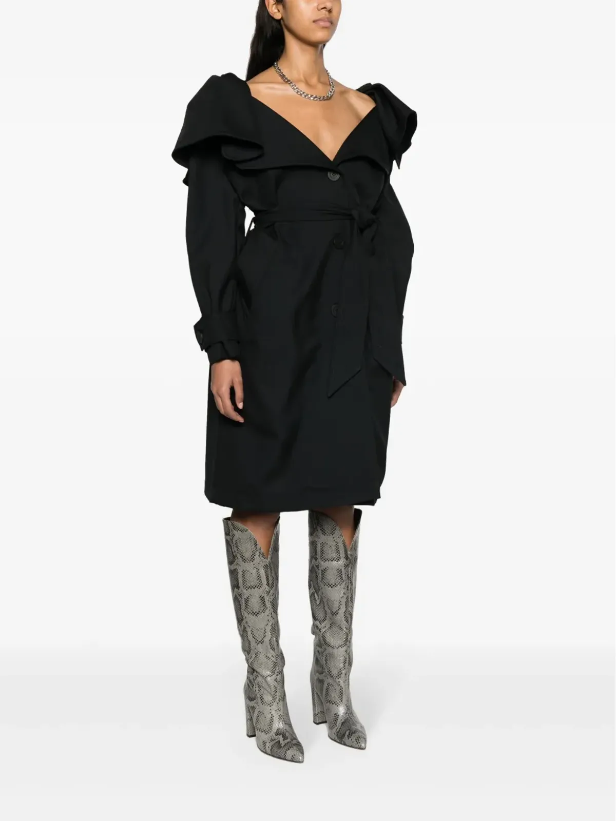 Viktor & Rolf ベルト付きギャバジン トレンチコート - 画像3