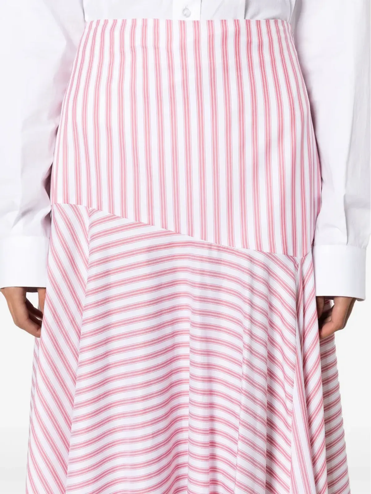 Viktor &amp; Rolf Volantストライプのアシンメトリースカート - 画像5