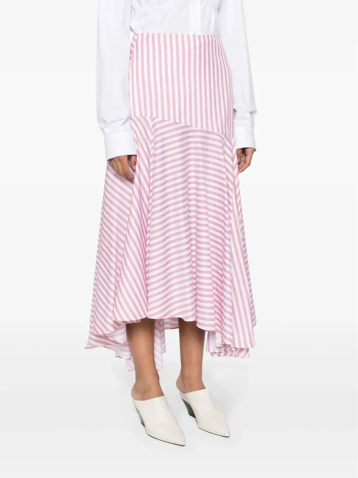 Viktor &amp; Rolf Volantストライプのアシンメトリースカート - 画像3