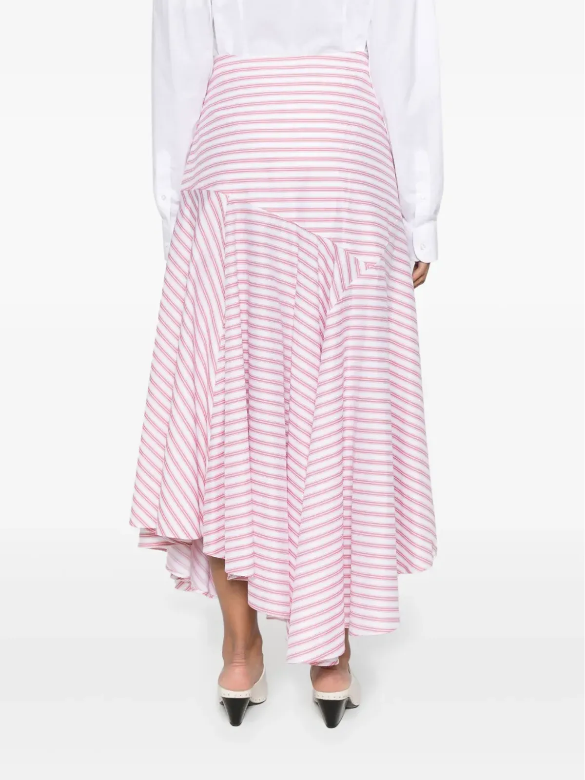 Viktor &amp; Rolf Volantストライプのアシンメトリースカート - 画像4