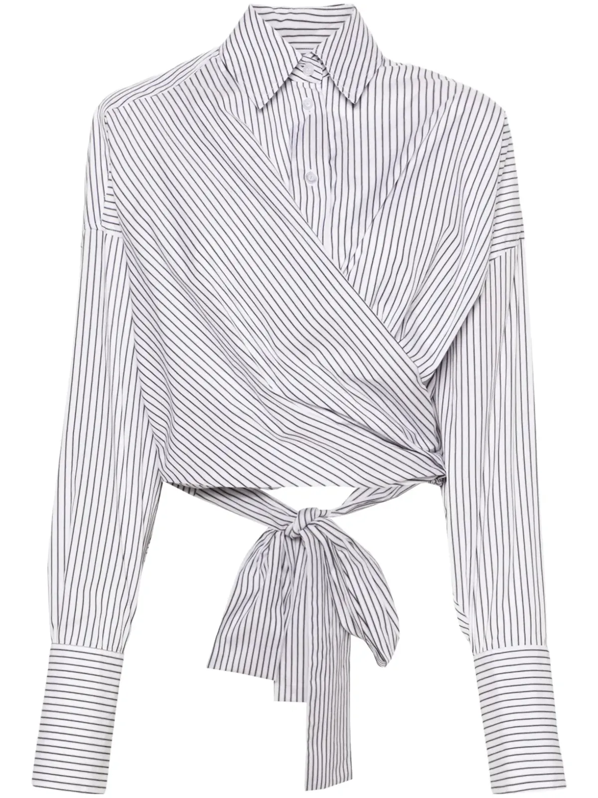 Viktor & Rolf クロップド wrap ストライプ シャツ - 画像1