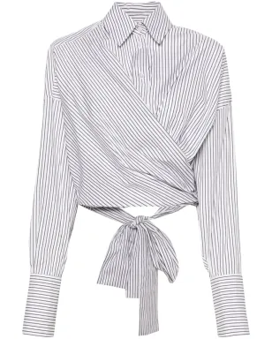 Viktor & Rolf クロップド wrap ストライプ シャツ - サムネイル1