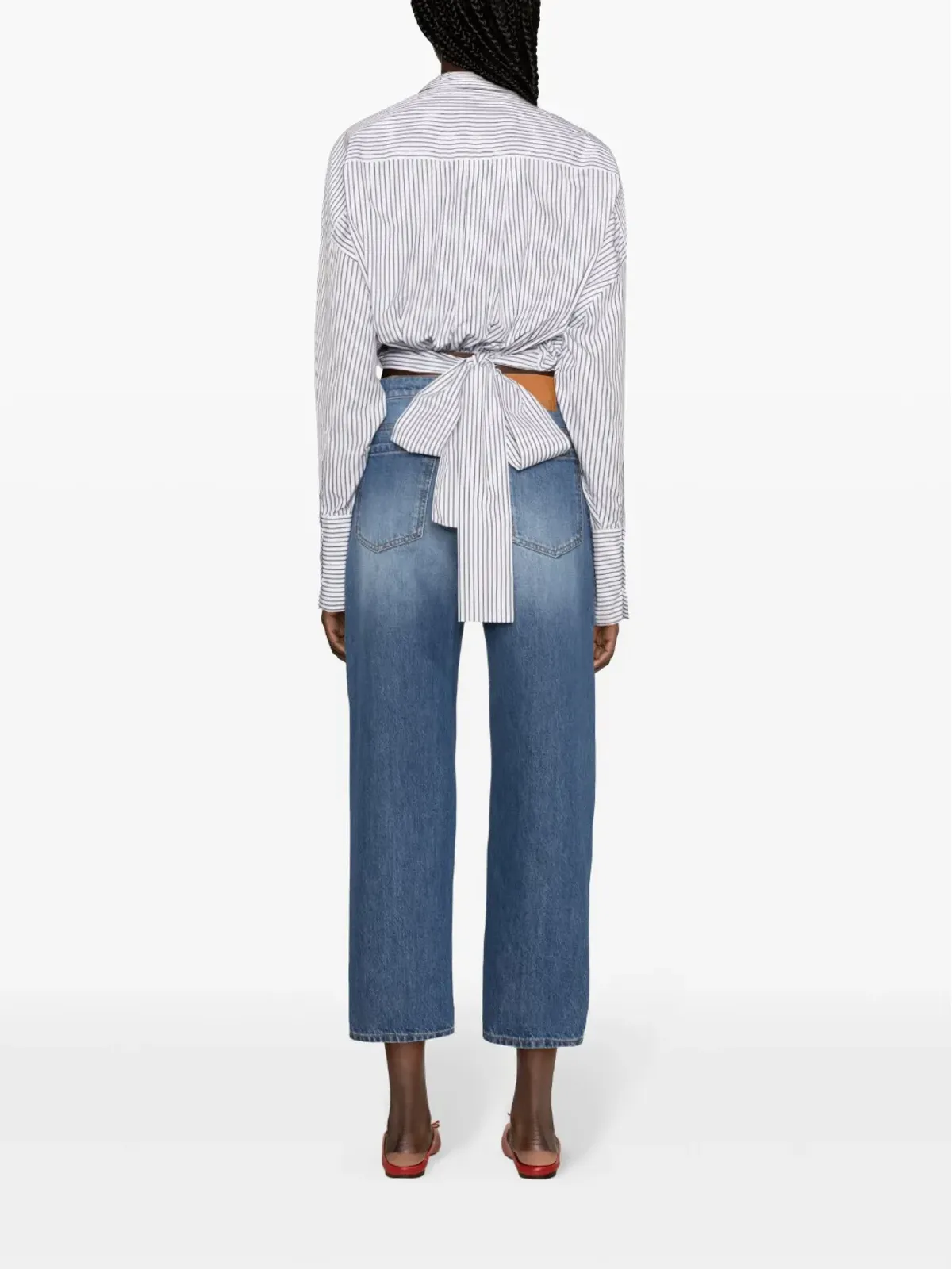 Viktor & Rolf クロップド wrap ストライプ シャツ - 画像4