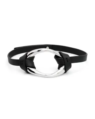 Jil Sander レザー チョーカー ネックレス - ブラック - サムネイル1