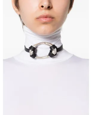 Jil Sander レザー チョーカー ネックレス - ブラック - サムネイル2