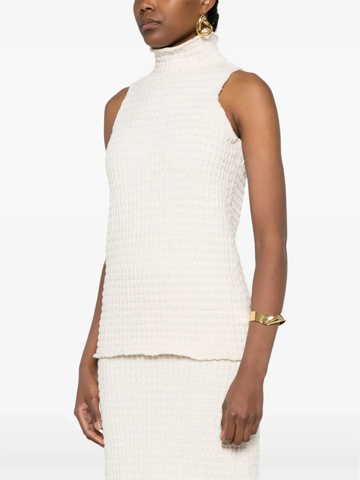 Jil Sander ハイネックニットトップ - ネチュラルカラー - 画像3