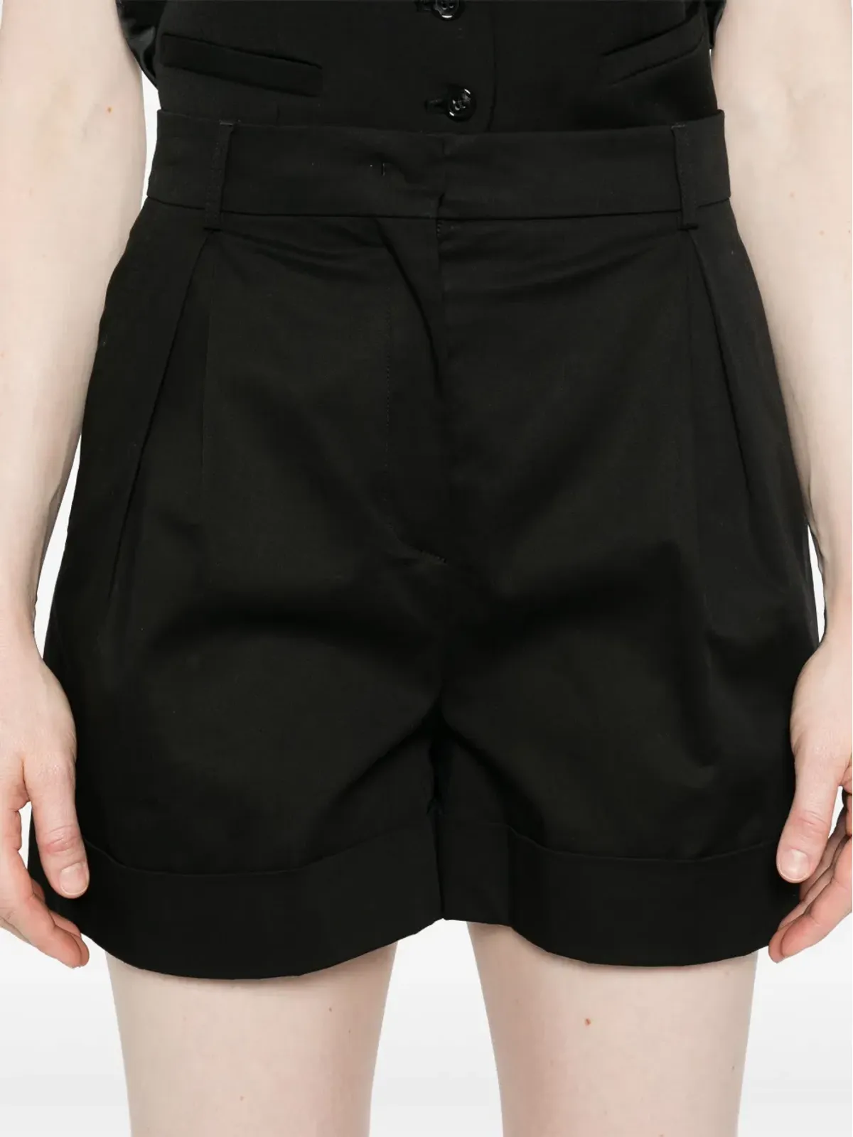 Moschino インバーテッドプリーツショーツ ブラック - 画像5