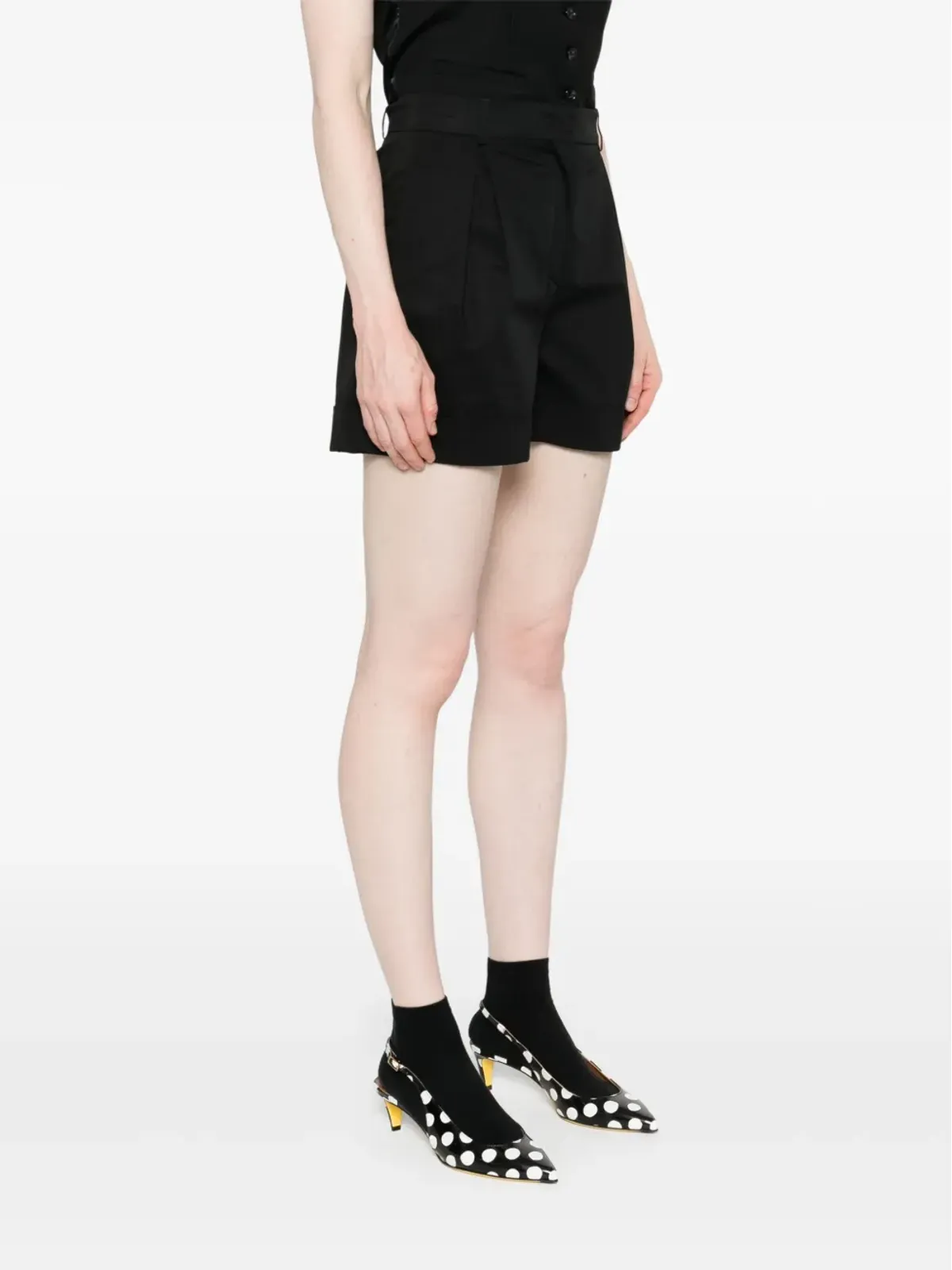 Moschino インバーテッドプリーツショーツ ブラック - 画像3