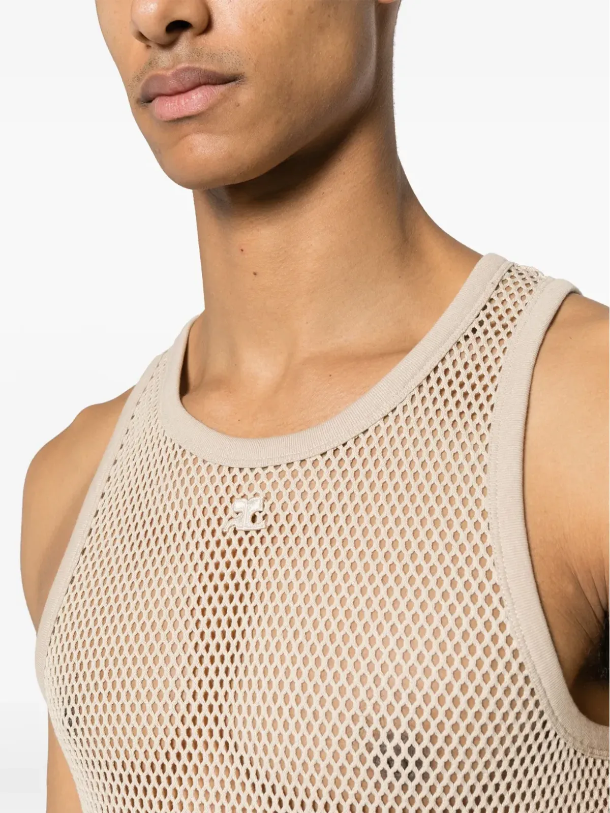 Courrèges ロゴパッチ メッシュトップ - 画像5