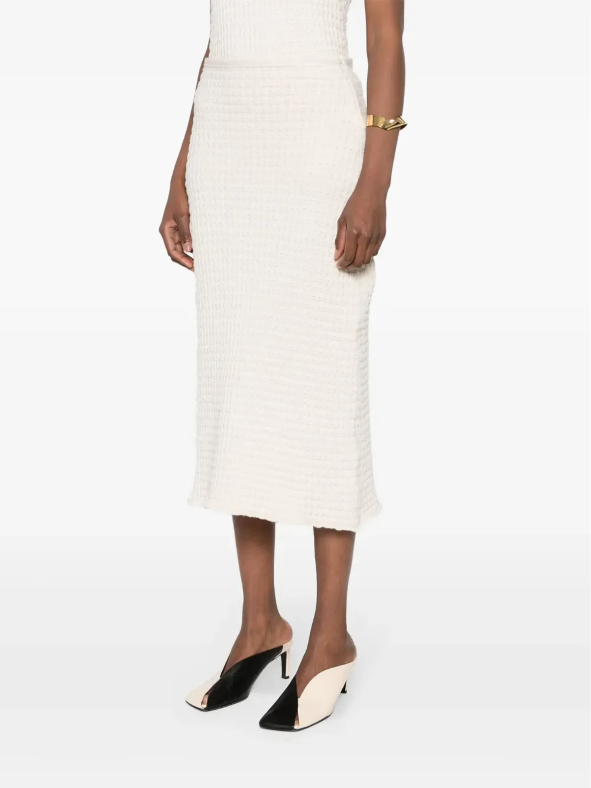 Jil Sander ワッフルニットスカート - 画像3