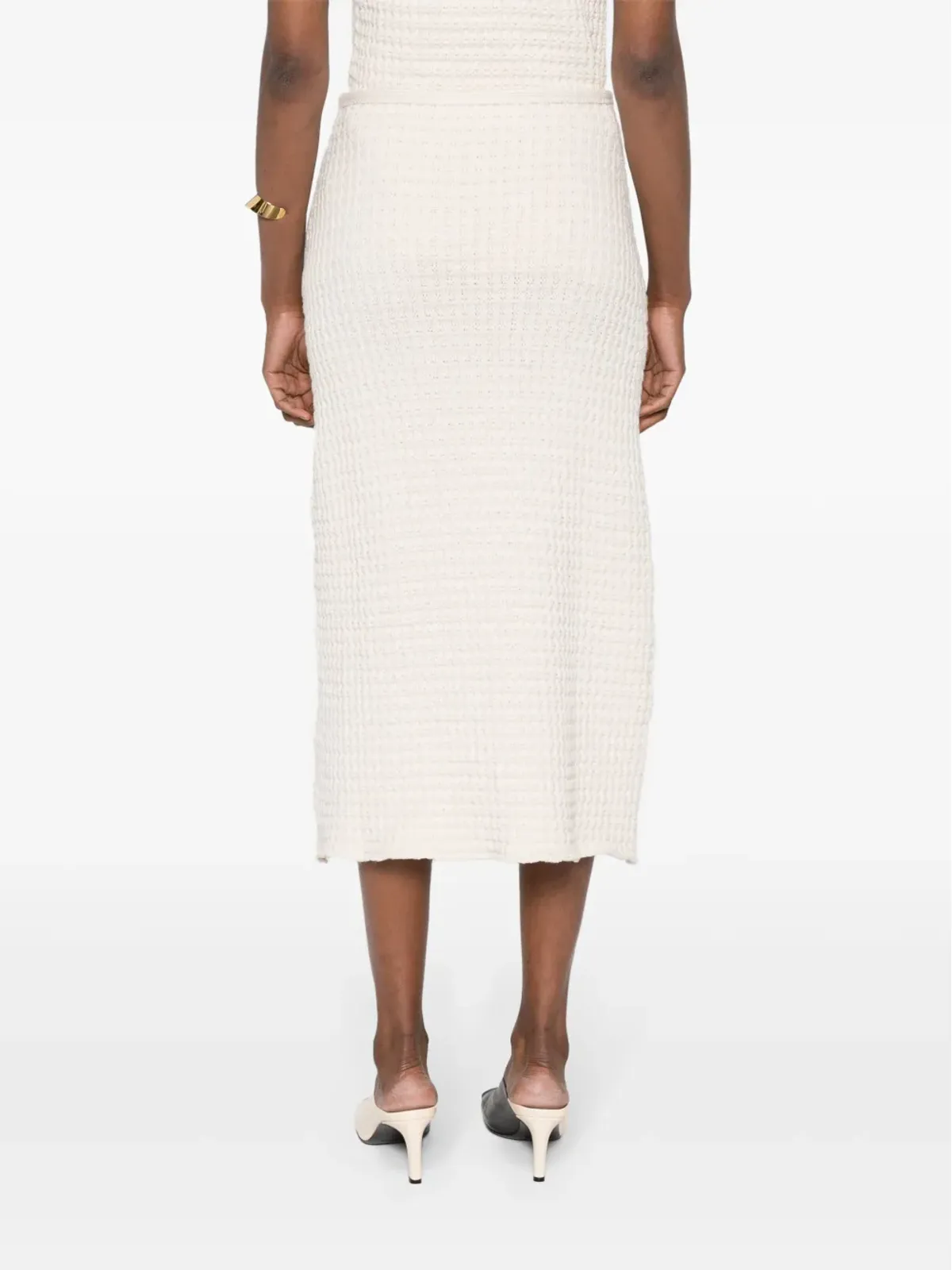 Jil Sander ワッフルニットスカート - 画像4
