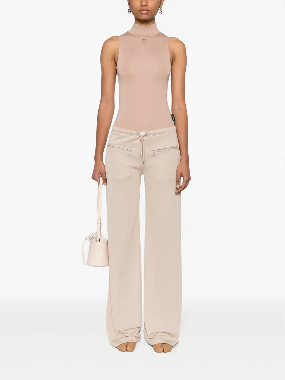 Courrèges ロゴパッチ リブパンツ - 画像2