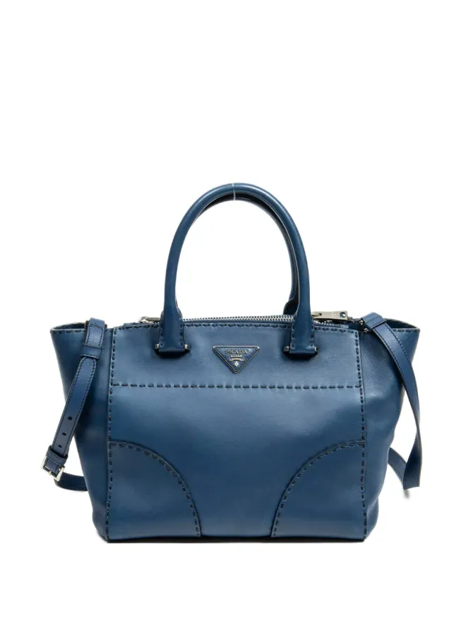 Prada Pre-Owned Prada ビンテージ Stitched Twin トートバッグ - ブルーの商品画像