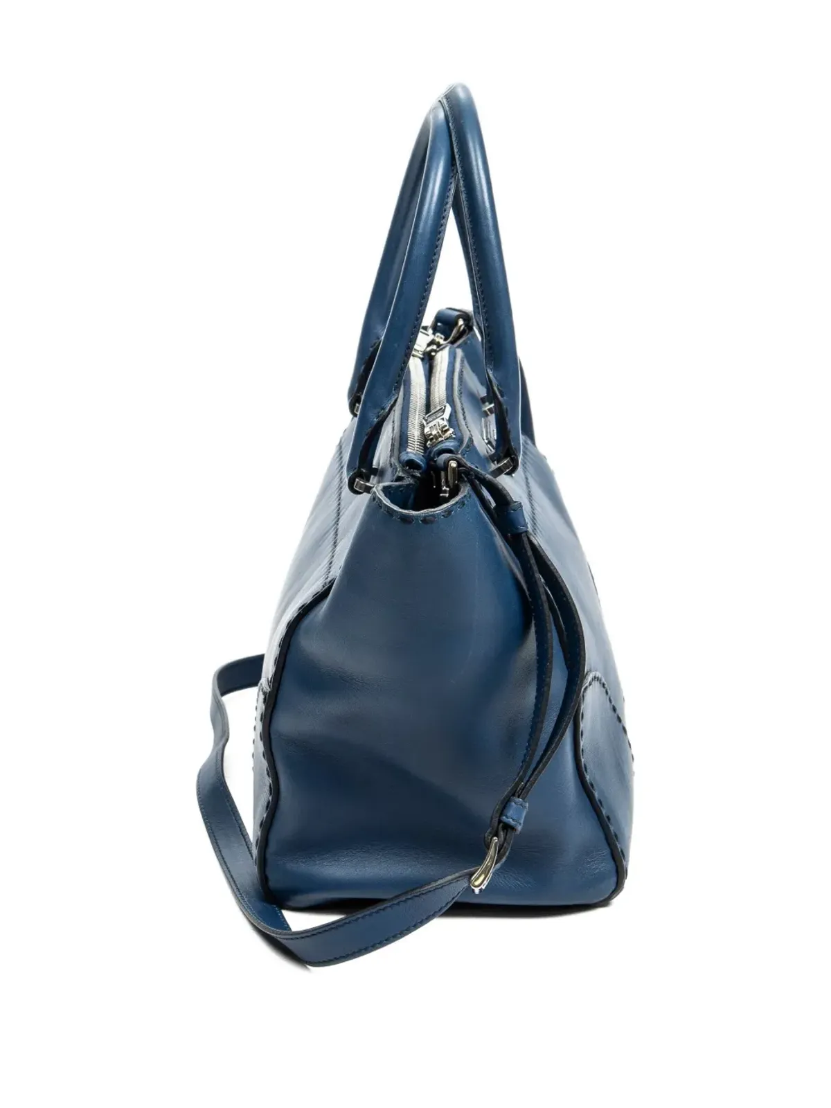 Prada ビンテージ Stitched Twin トートバッグ - ブルー - 画像4