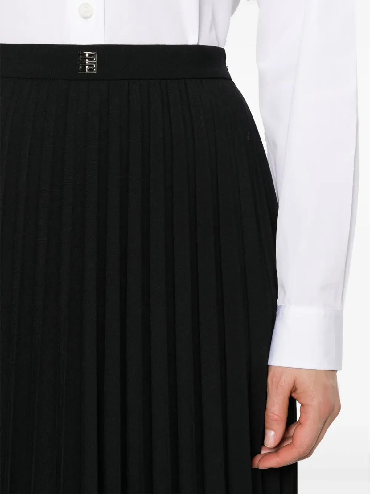Givenchy 4Gプレート入りプリーツミディスカート - 画像5