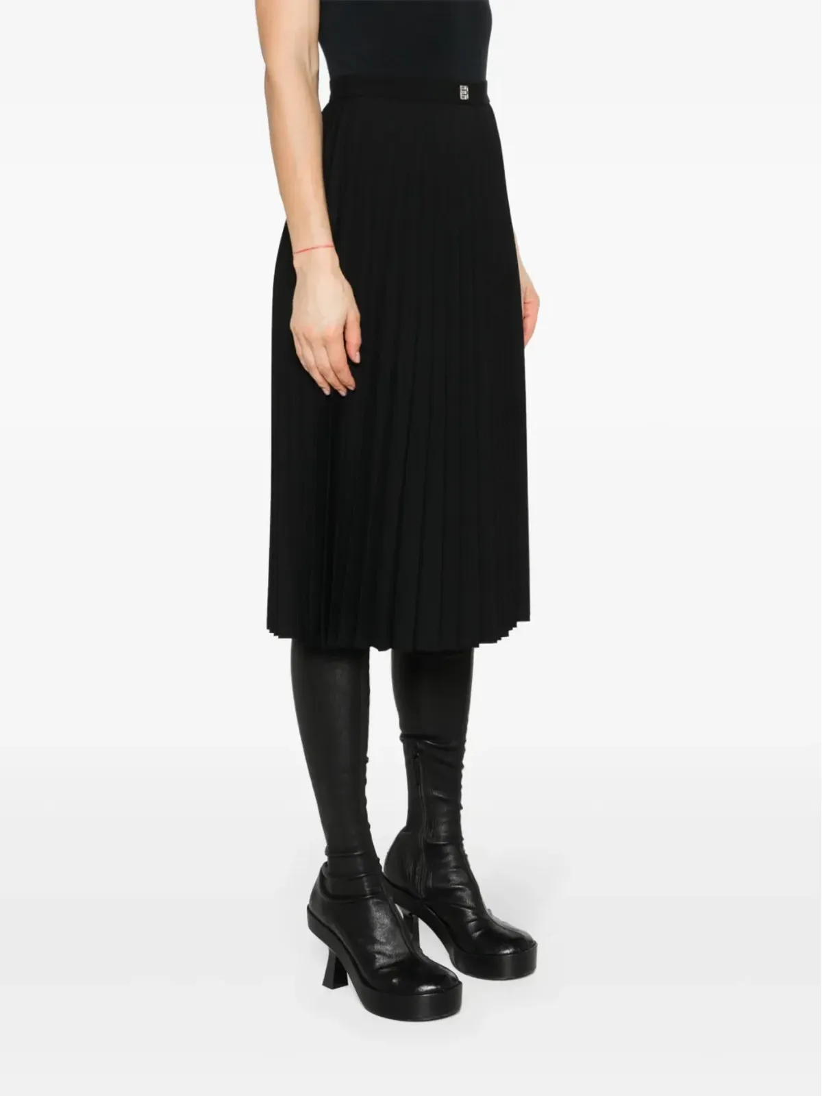 Givenchy 4Gプレート入りプリーツミディスカート - 画像3