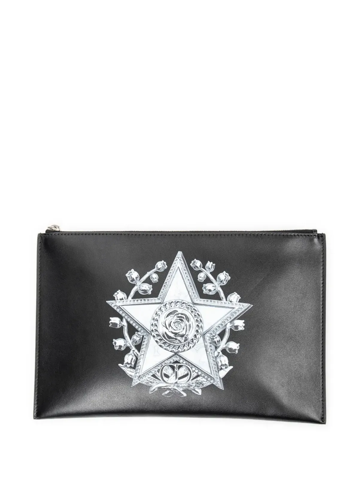 Christian Dior ビンテージ スター柄レザークラッチバッグ ブラック - 画像1