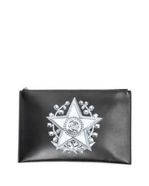 Christian Dior ビンテージ スター柄レザークラッチバッグ ブラック - サムネイル1