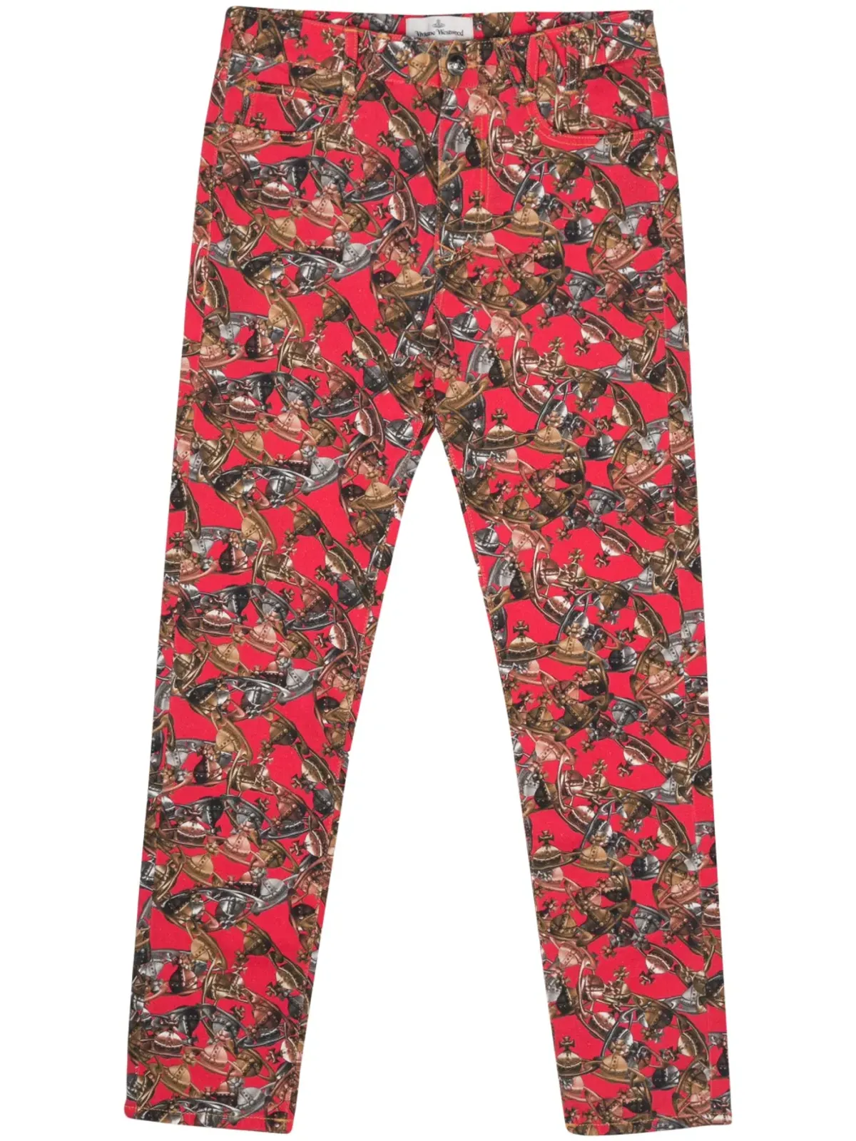 Vivienne Westwood Orbロゴプリント ツイルパンツ - 赤 - 画像1