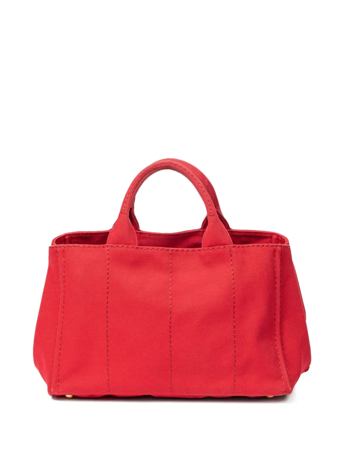 Prada ビンテージ 小型 Canapa ロゴプリント トートバッグ - レッド - 画像2