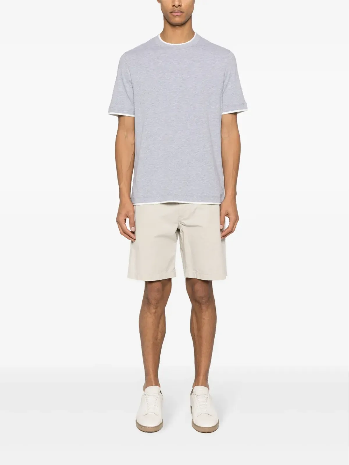 Brunello Cucinelli コントラストトリム Tシャツ グレー - 画像2