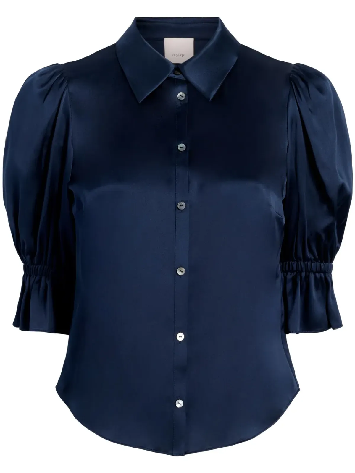 Cinq A Sept Fiona puff-sleeves silk blouse - Blue - 画像1