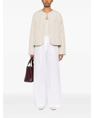 Brunello Cucinelli エラスティックウエストのワイドレッグパンツ - ホワイト - サムネイル2