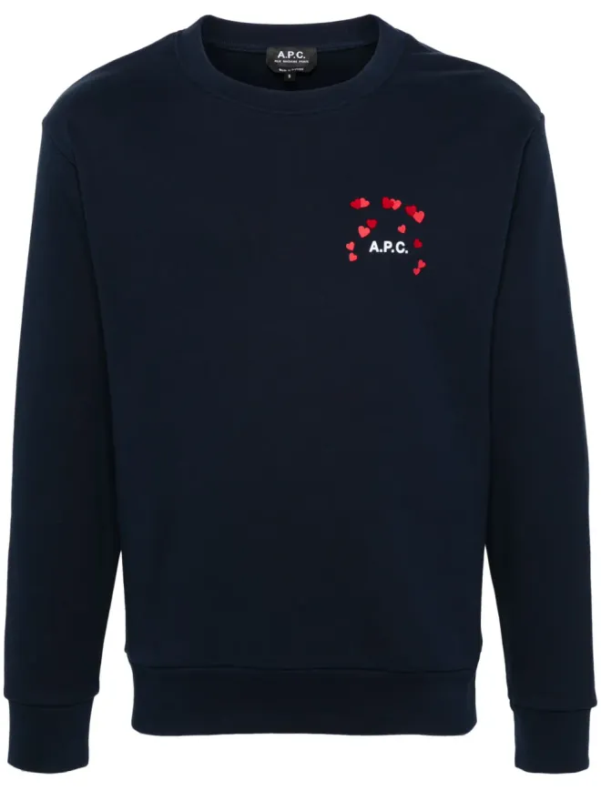A.P.C. A.P.C. ロゴプリント コットン スウェットシャツ - ブルーの商品画像