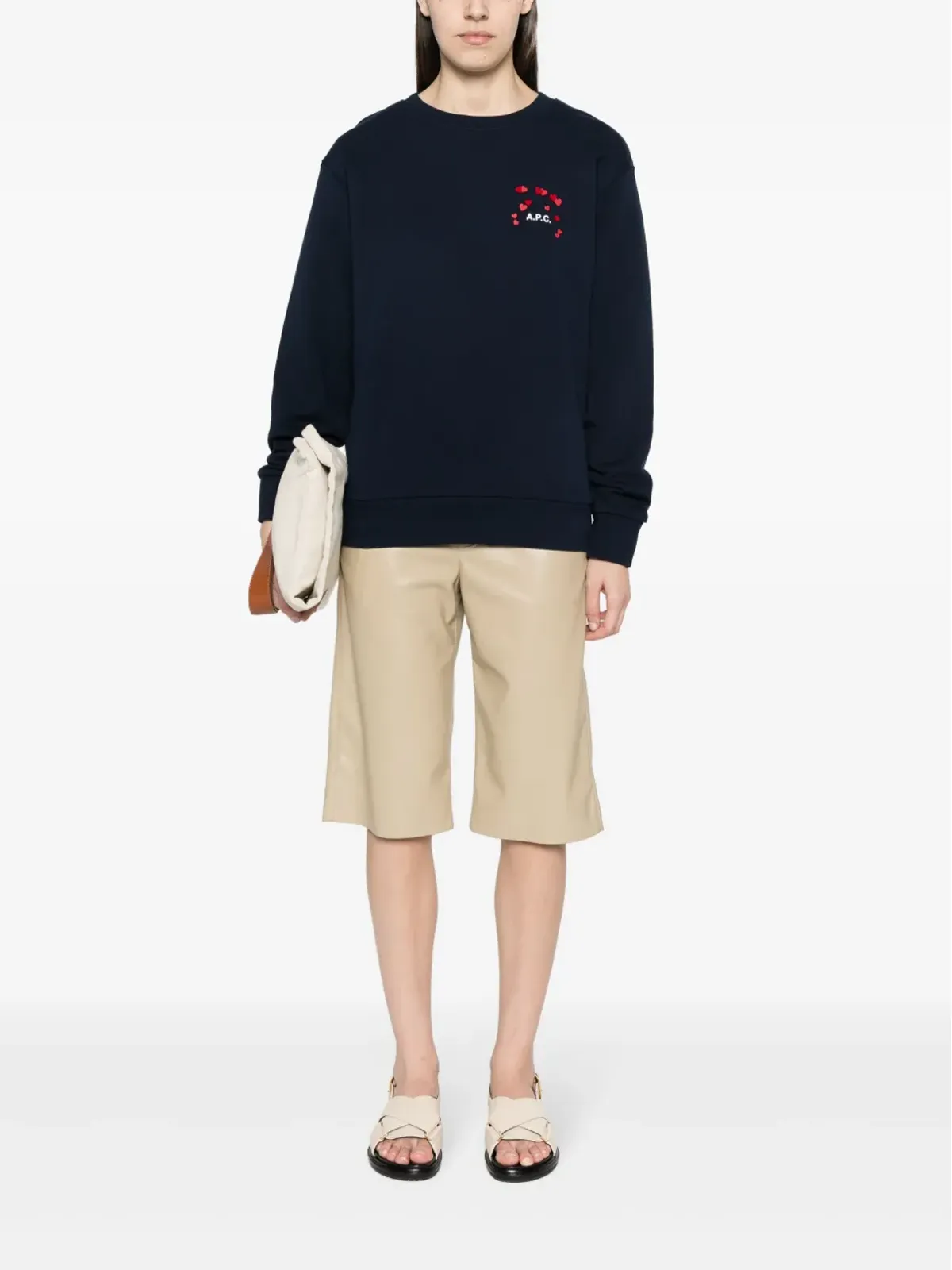 A.P.C. ロゴプリント コットン スウェットシャツ - ブルー - 画像3