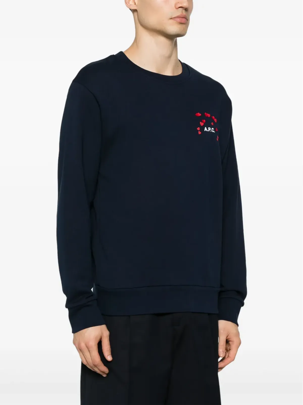 A.P.C. ロゴプリント コットン スウェットシャツ - ブルー - 画像4
