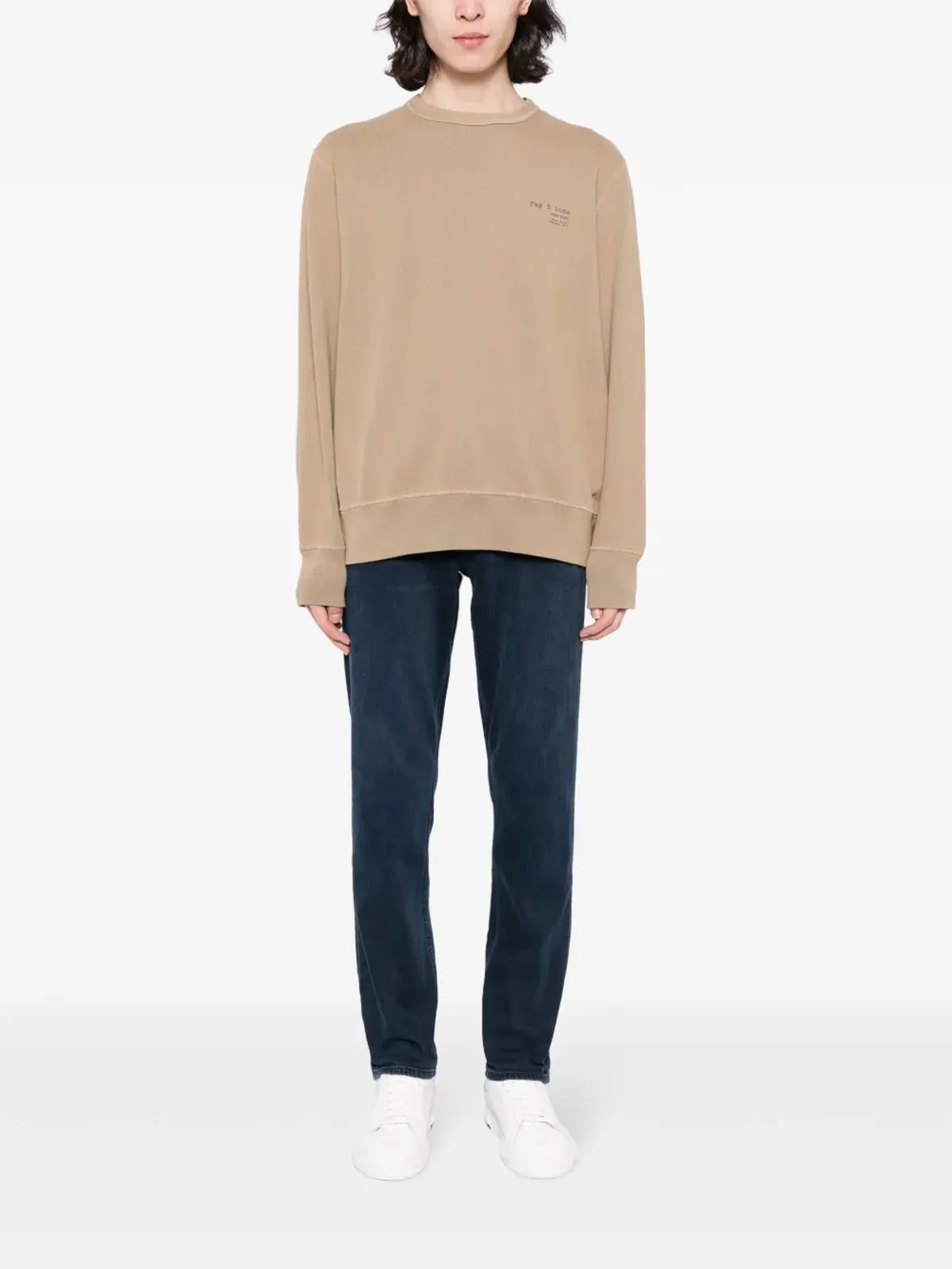 rag & bone ダモン コットン スウェットシャツ ブラウン - 画像2