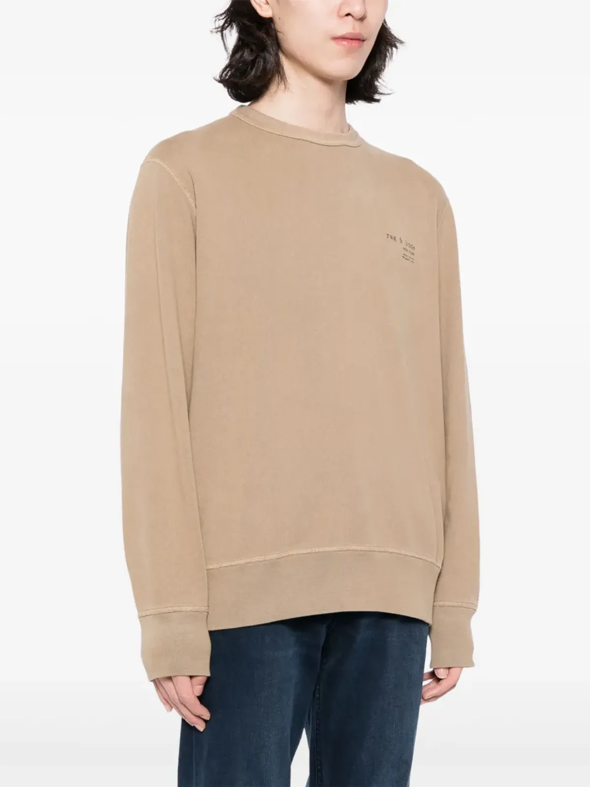 rag & bone ダモン コットン スウェットシャツ ブラウン - 画像3