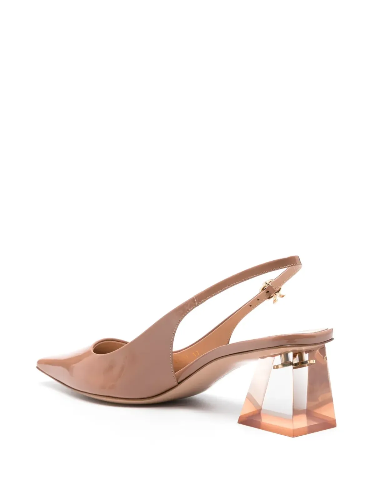 ビンテージ Gianvito Rossi 50mmスリングバックパンプス ブラウン - 画像3