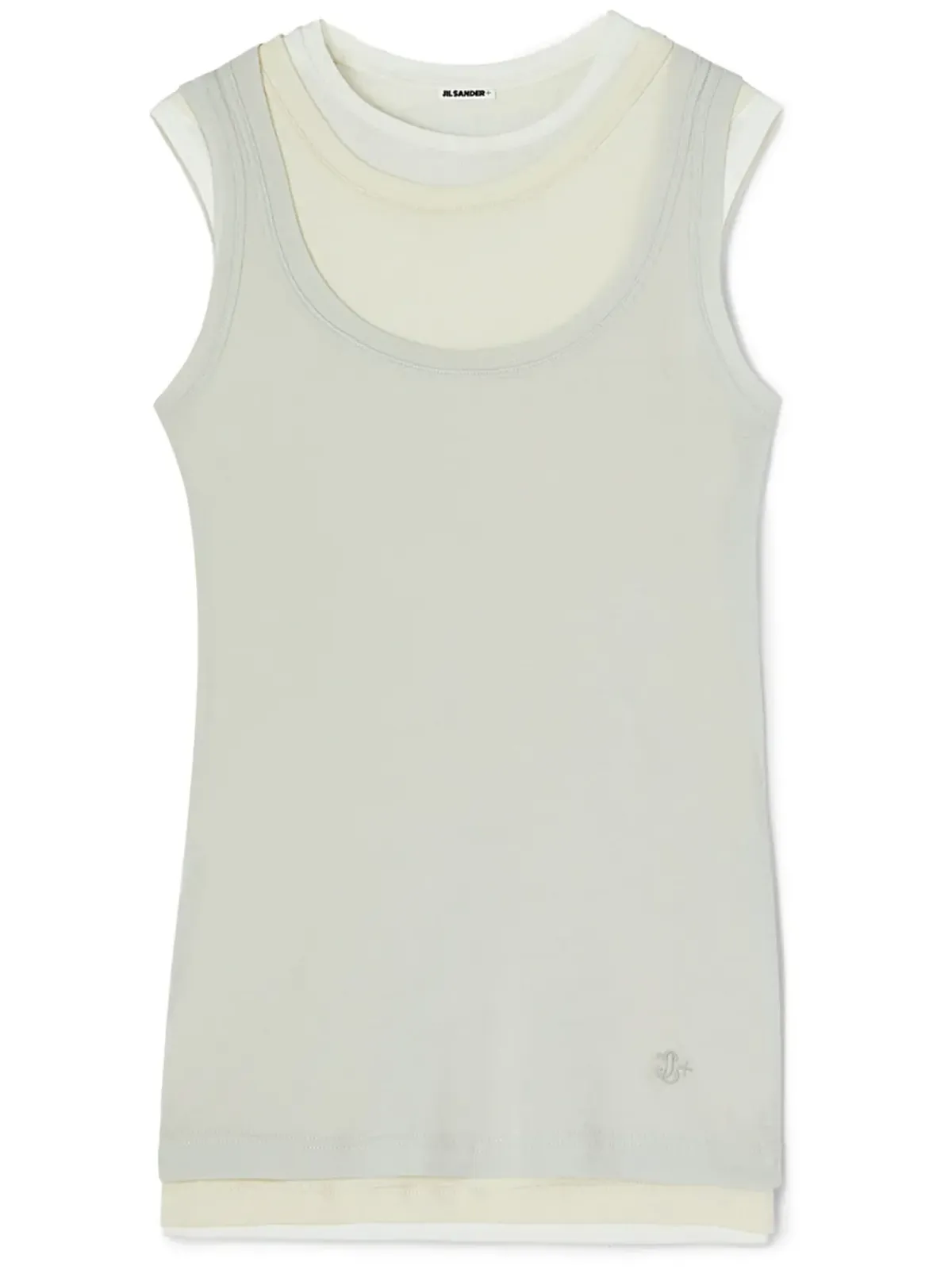 Jil Sander レイヤード コットン タンクトップ - 画像1