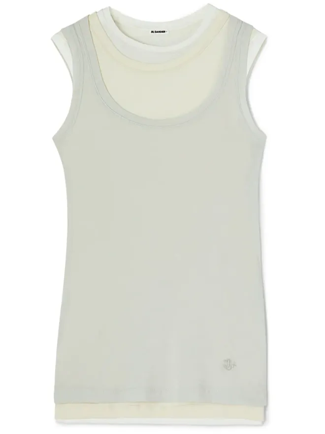 Jil Sander Jil Sander レイヤード コットン タンクトップの商品画像