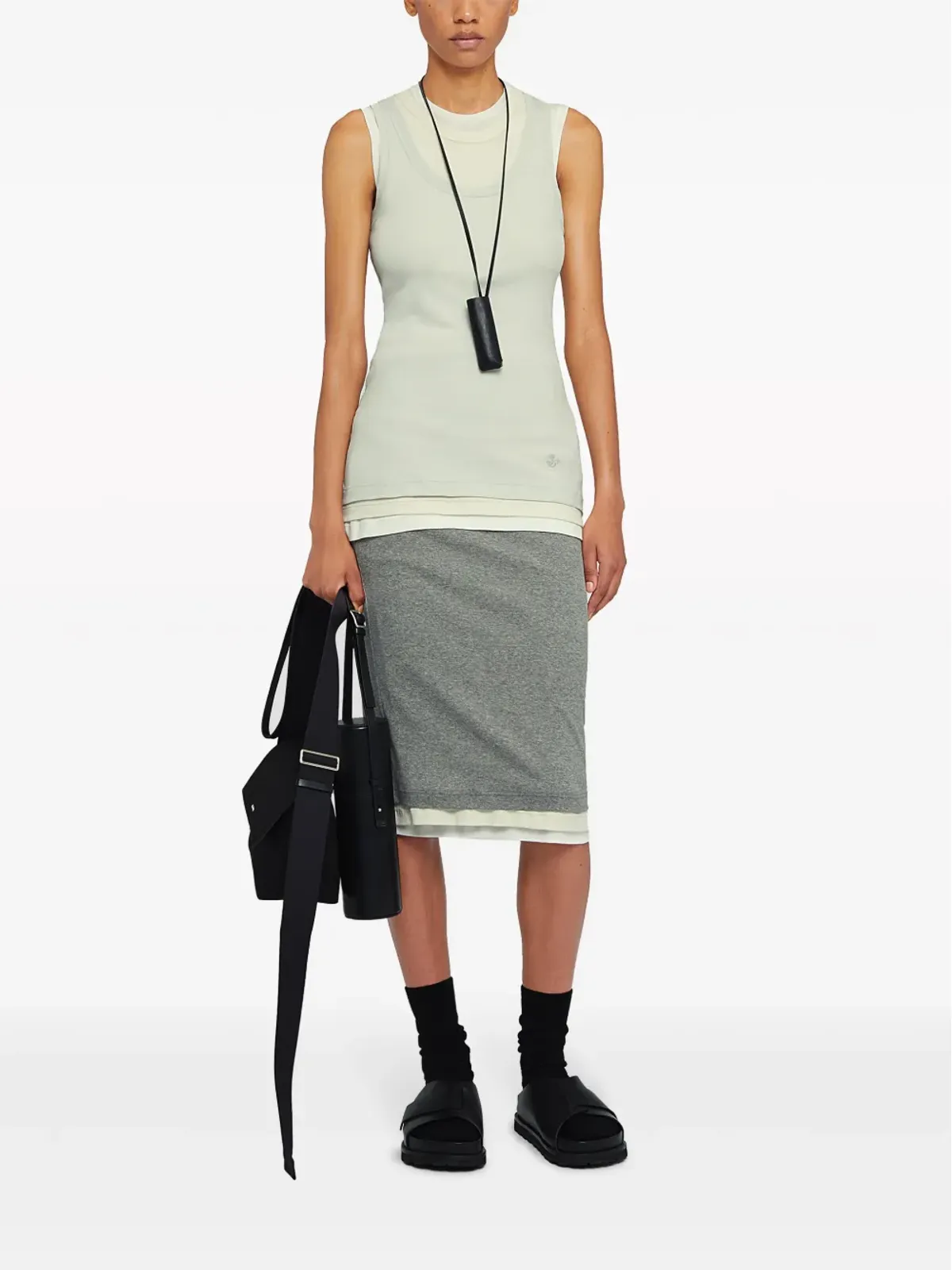 Jil Sander レイヤード コットン タンクトップ - 画像2